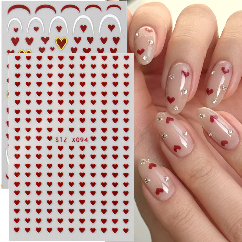 Nail Art Leopard - 2 adet Mini Aşk Kalp Nail