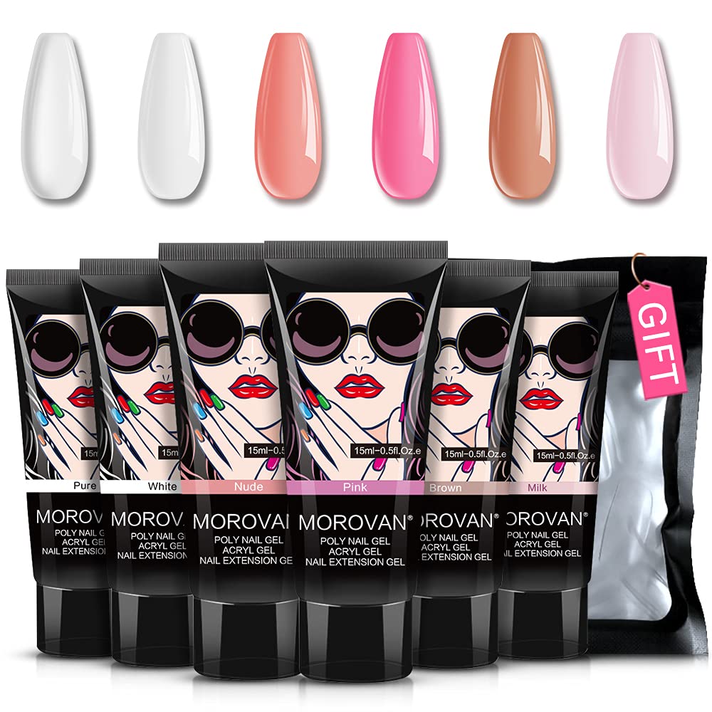 Polygel Nail Kit - Poli tırnak jeli kiti-6 renk 0.5oz