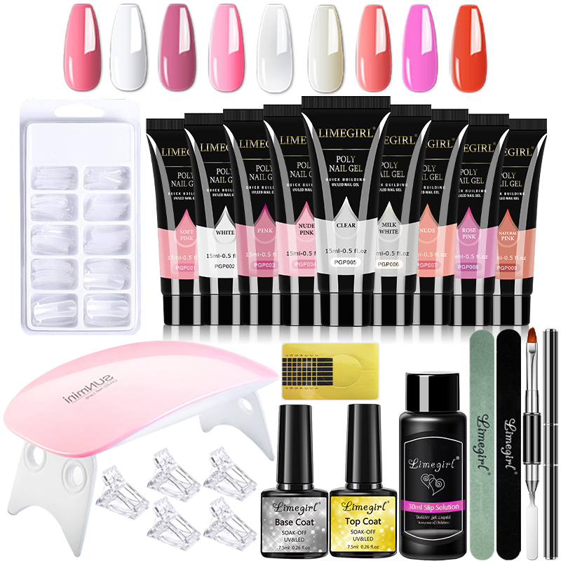 Polygel Nail Kit - 15ml tırnak jeli seti hızlı uzatma