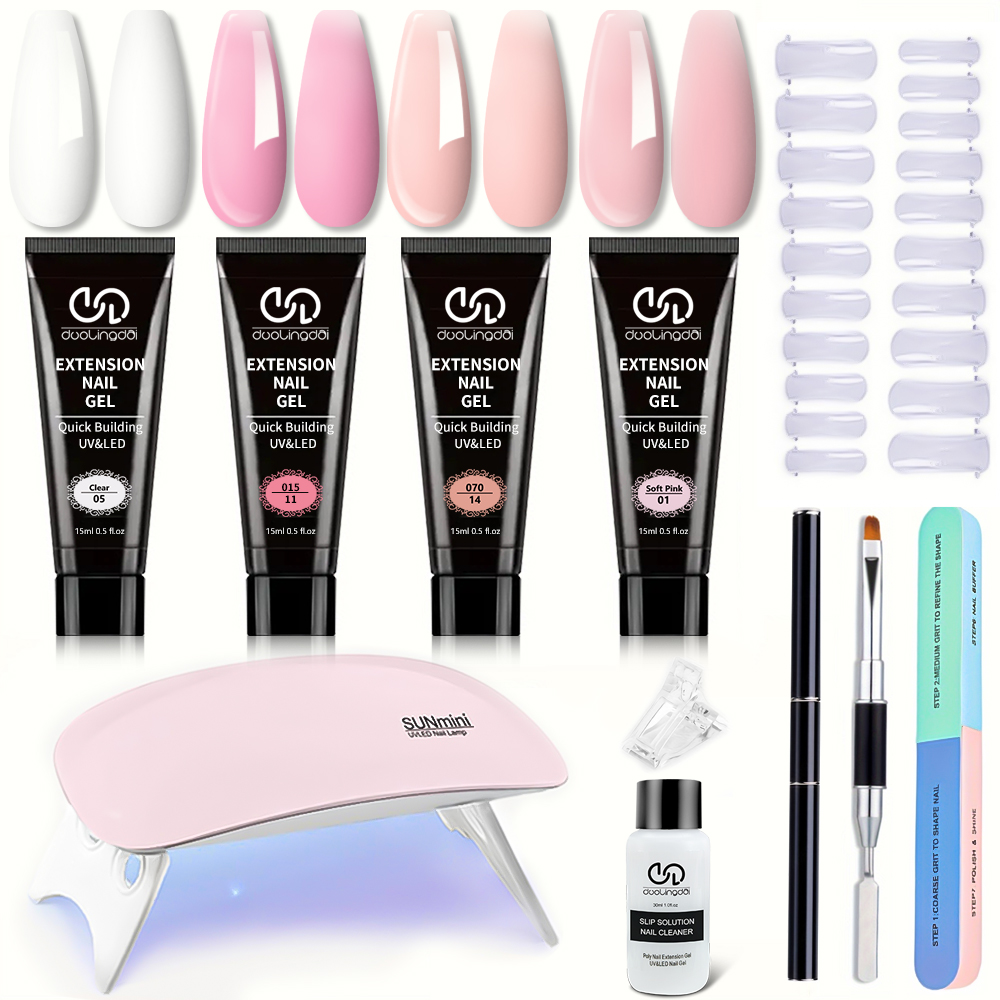 Polygel Nail Kit - 4 Renkli Poli Jel Tırnak Uzatma