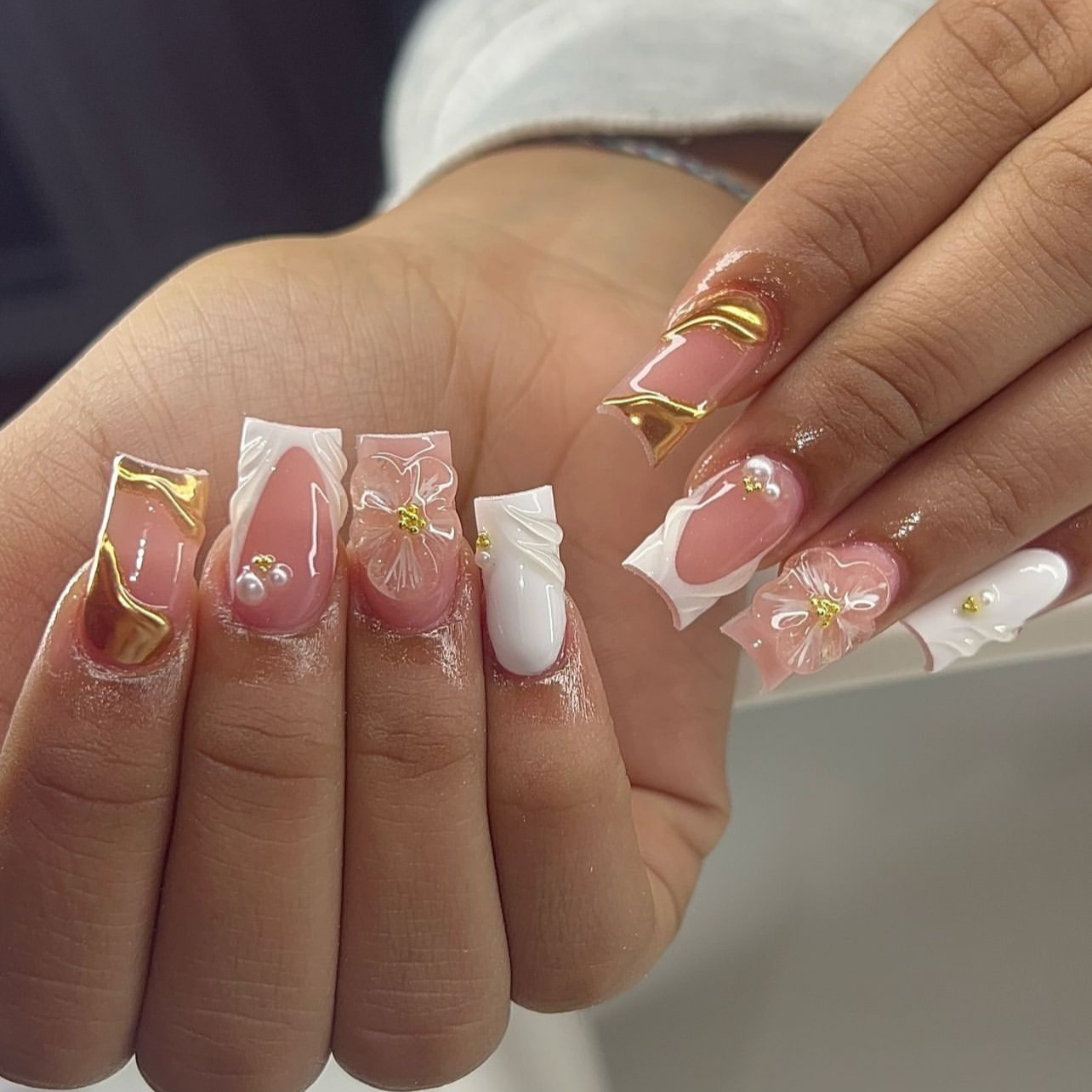 Nail Art Fake - 24 adet tatlı orta kare yanlış