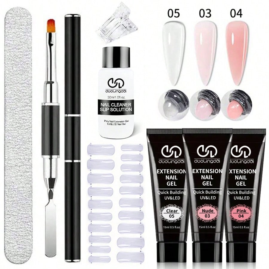 Polygel Nail Kit - 8'li Poli Jel Seti Tırnak Sanatı