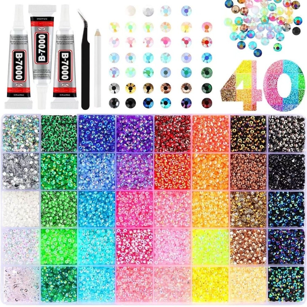Nail Art Quirky - Çok Renkli Reçine Yapay Elmas Seti