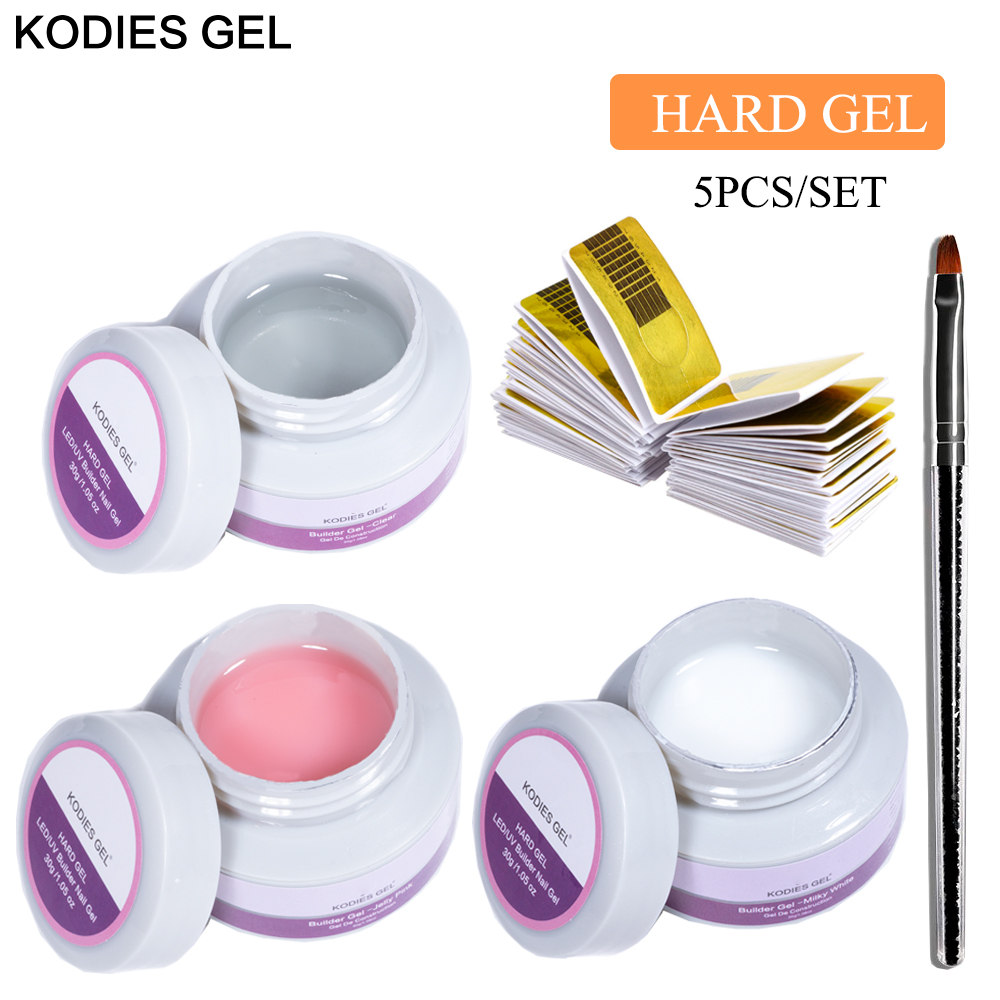 Polygel Nail Kit - KODIES jel 5 adet/takım Uv oluşturucu