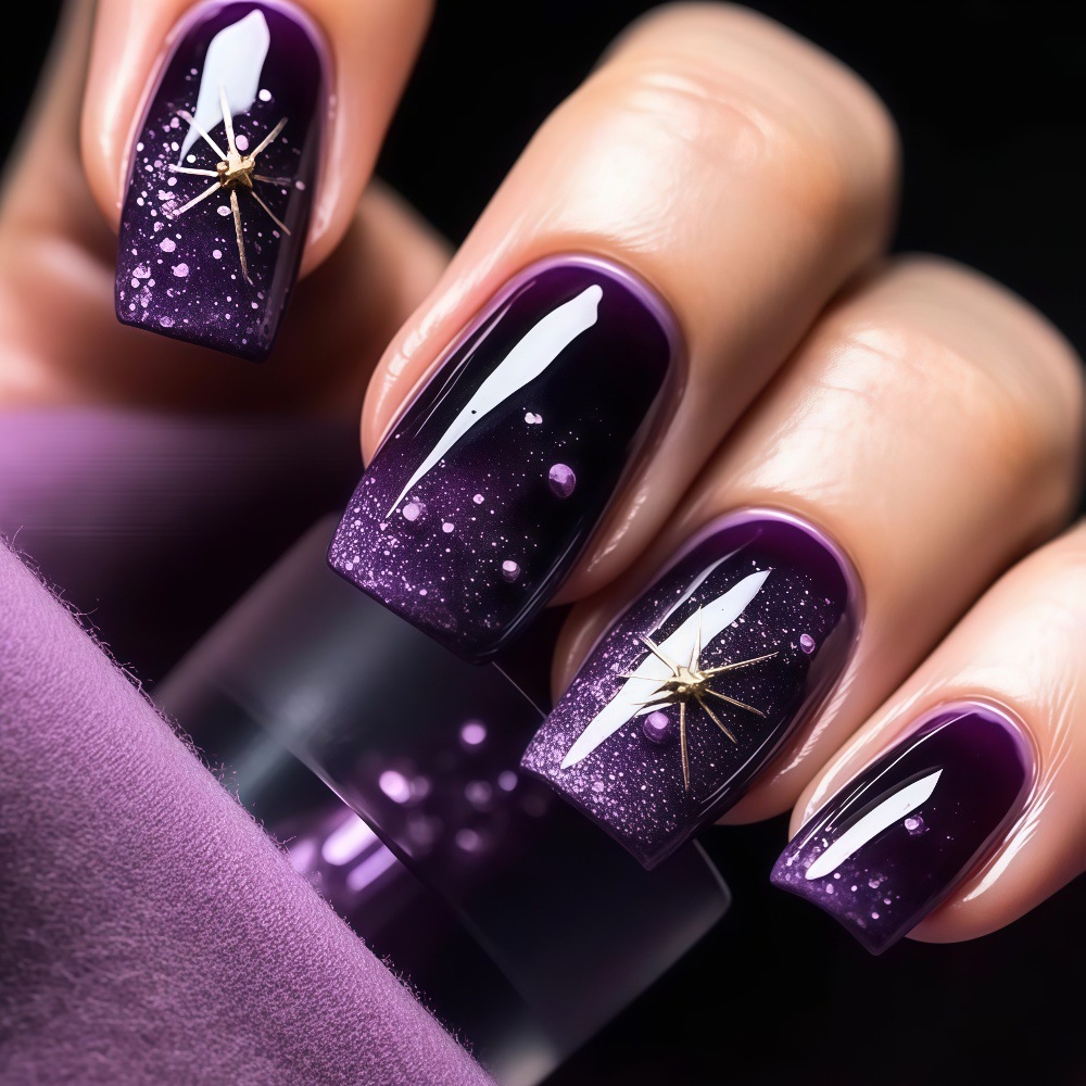 Nail Art Fake - Kısa orta boy takma tırnaklar, gradyan