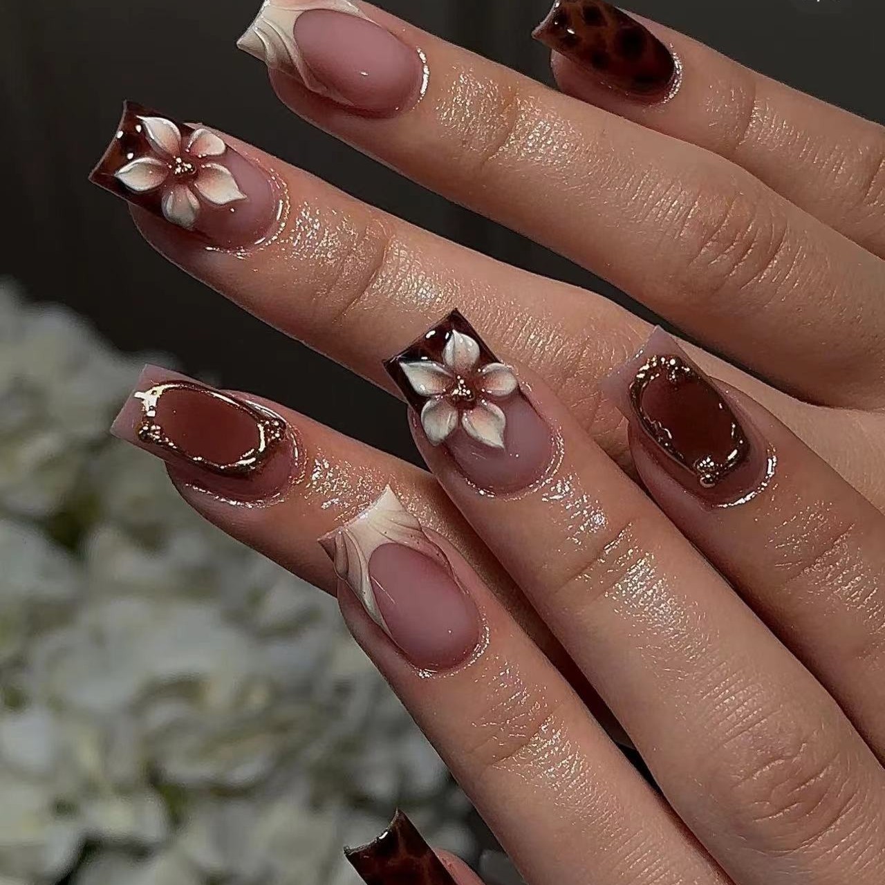 Nail Art Leopard - Kadınlar ve kızlar için kısa kare