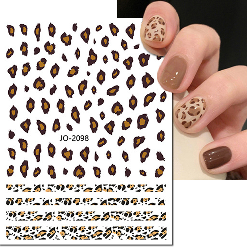 Nail Art Leopard - Nail Art 3d Çıkartmaları Pembe Mavi