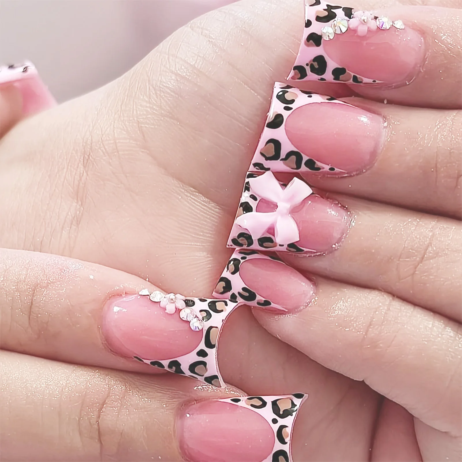 Nail Art Leopard - 24 Adet Kısa Ördek Tırnağı Takma