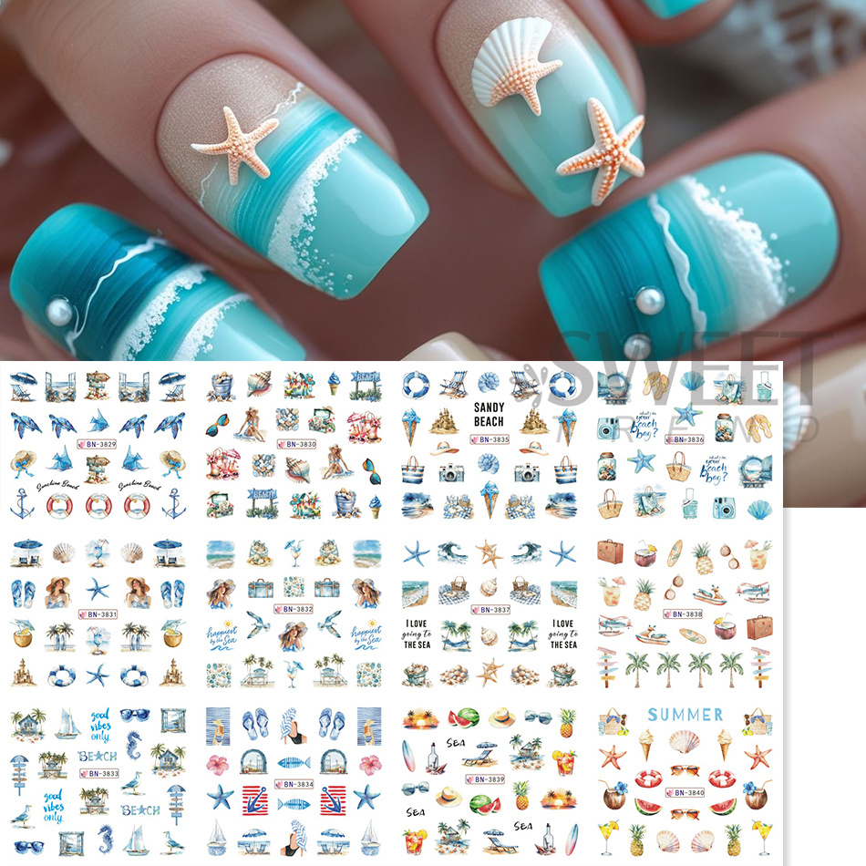 12 Tasarım Yaz Okyanus Temalı  - Nail Art Leopard incelemesi ve fiyatı