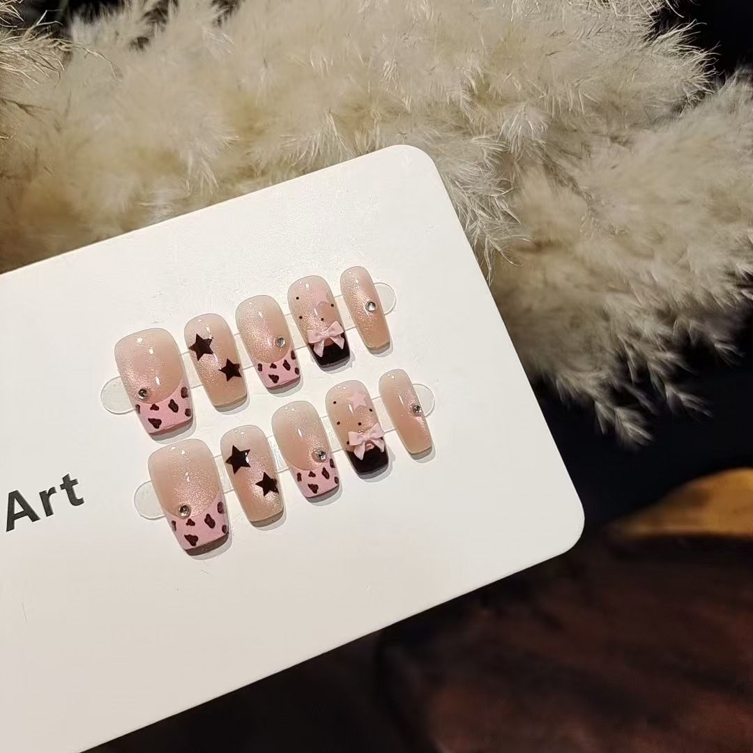 10 adet kısa kare takma tırnak - Nail Art Leopard incelemesi ve fiyatı