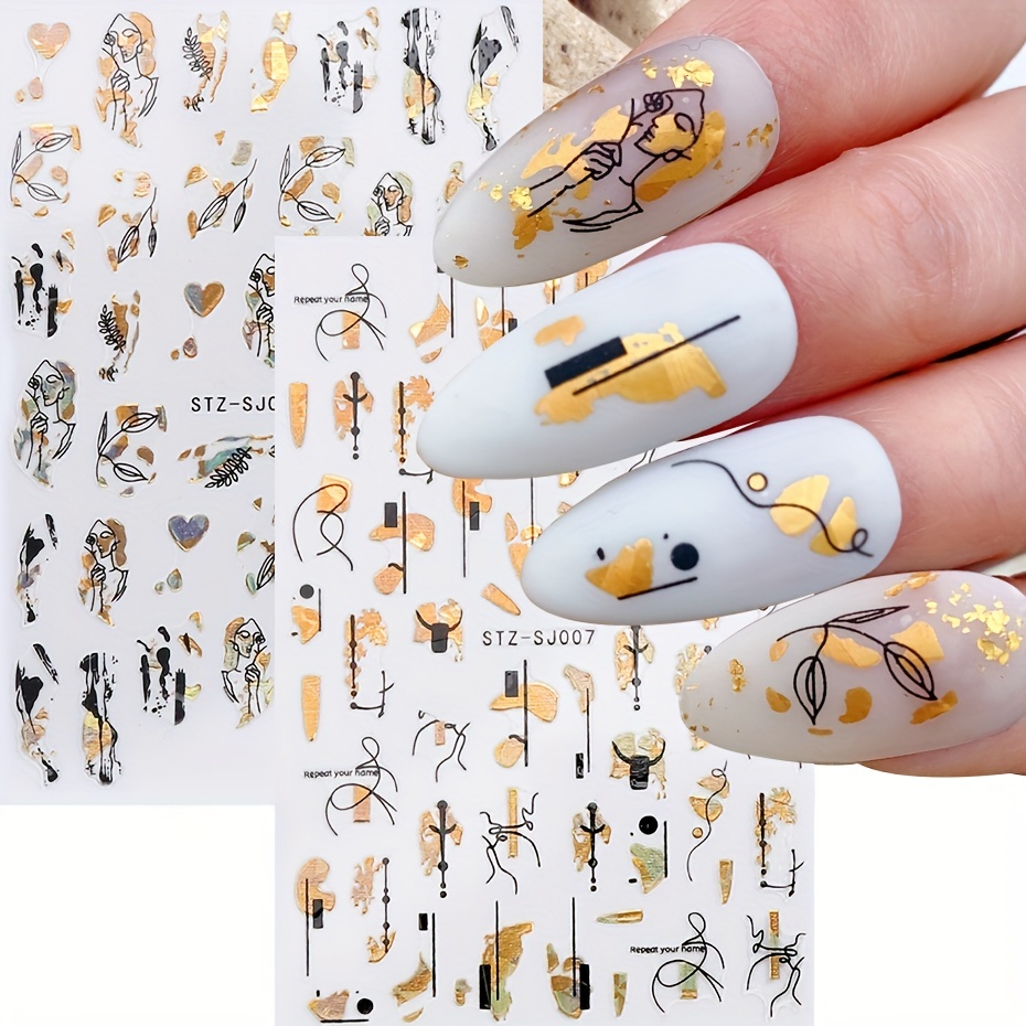 1 adet soyut geometri çıkartma - Nail Art Leopard incelemesi ve fiyatı