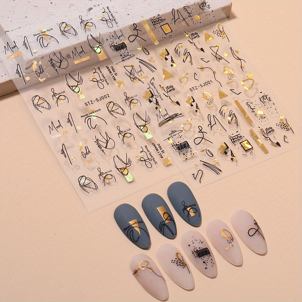1 adet soyut geometri çıkartma - Nail Art Leopard incelemesi ve fiyatı