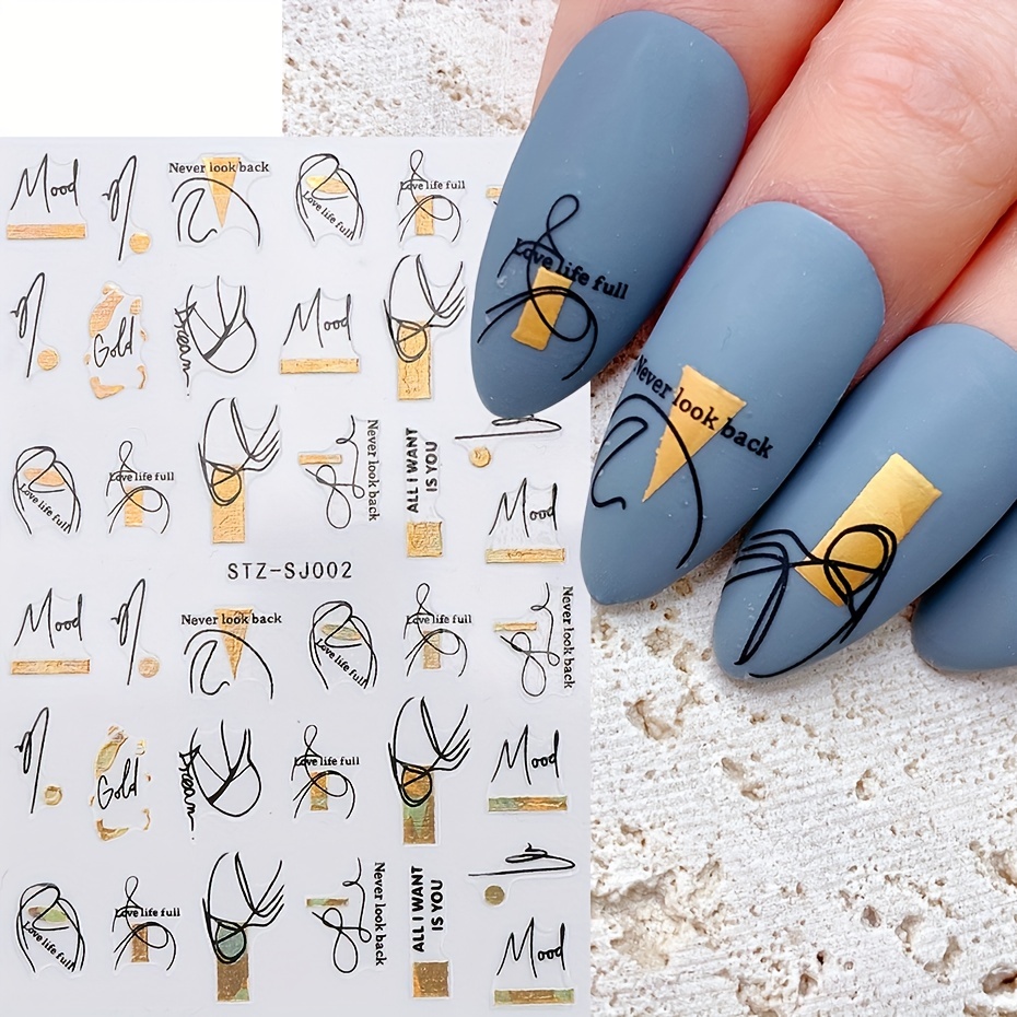 1 adet soyut geometri çıkartma - Nail Art Leopard incelemesi ve fiyatı