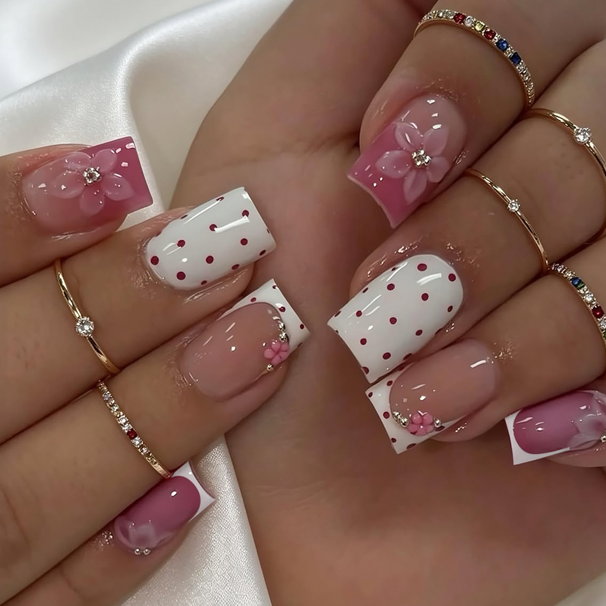 24 adet tatlı orta kare yanlış - Nail Art Fake incelemesi ve fiyatı