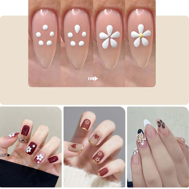 5 Yapraklı Çiçek Tırnak Süslem - Nail Art One Stroke incelemesi ve fiyatı