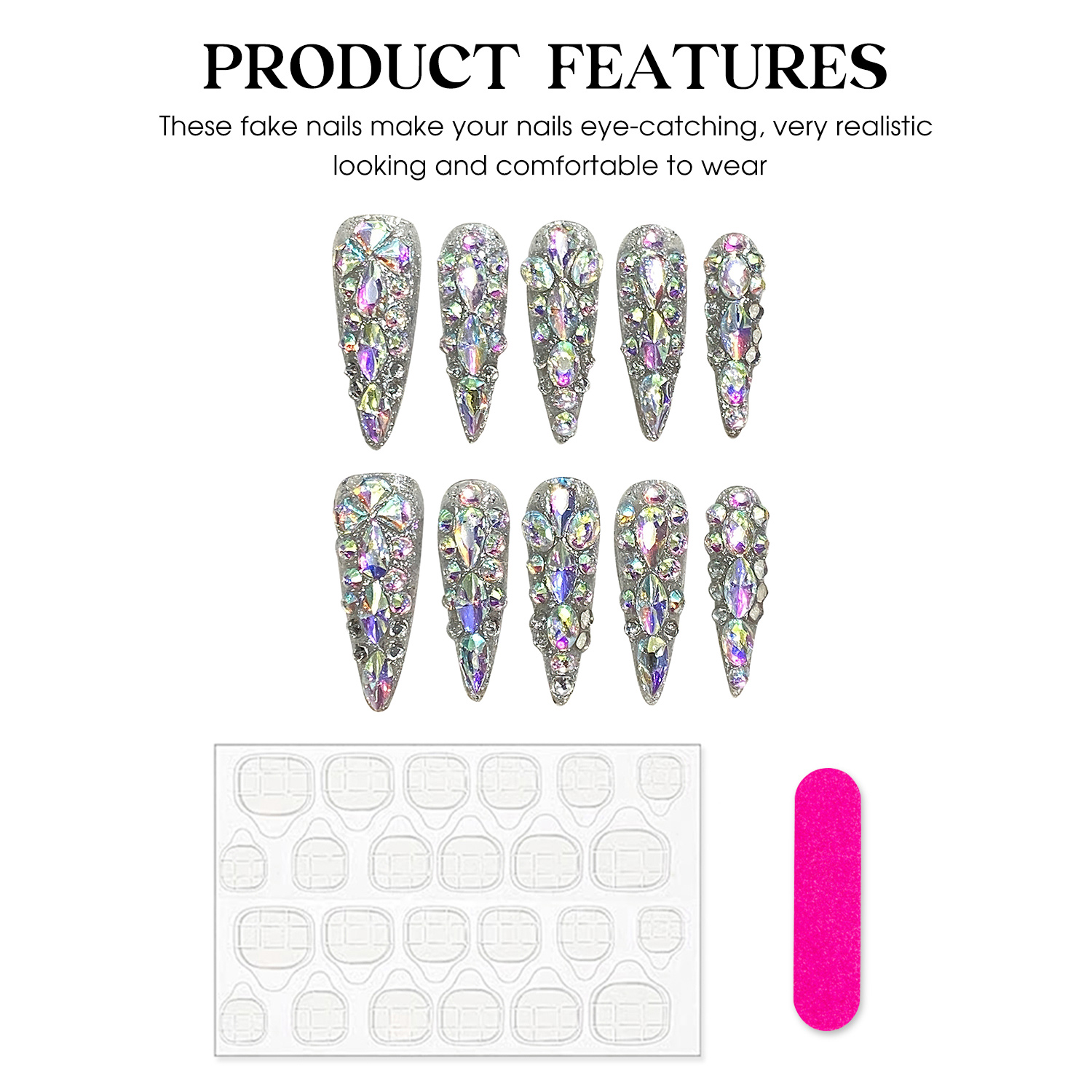 10 adet El Yapımı Çivi Üzerind - Nail Art Fake incelemesi ve fiyatı