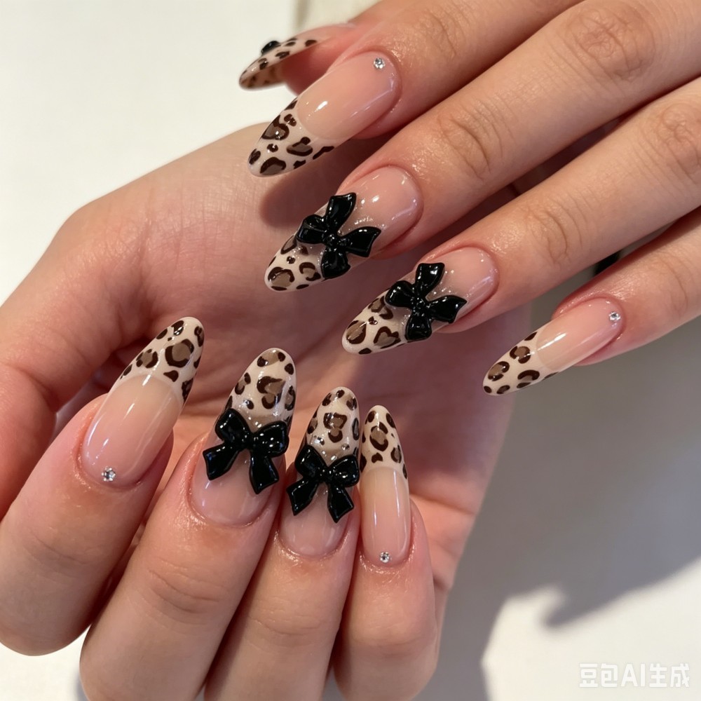 24 adet Fransız Badem Şeklinde - Nail Art Leopard incelemesi ve fiyatı