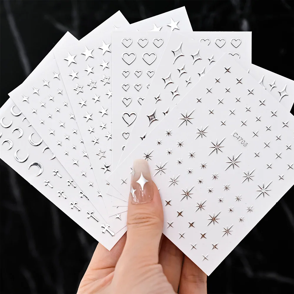 6 sayfa Metal Gümüş Tırnak Çık - Nail Art Leopard incelemesi ve fiyatı